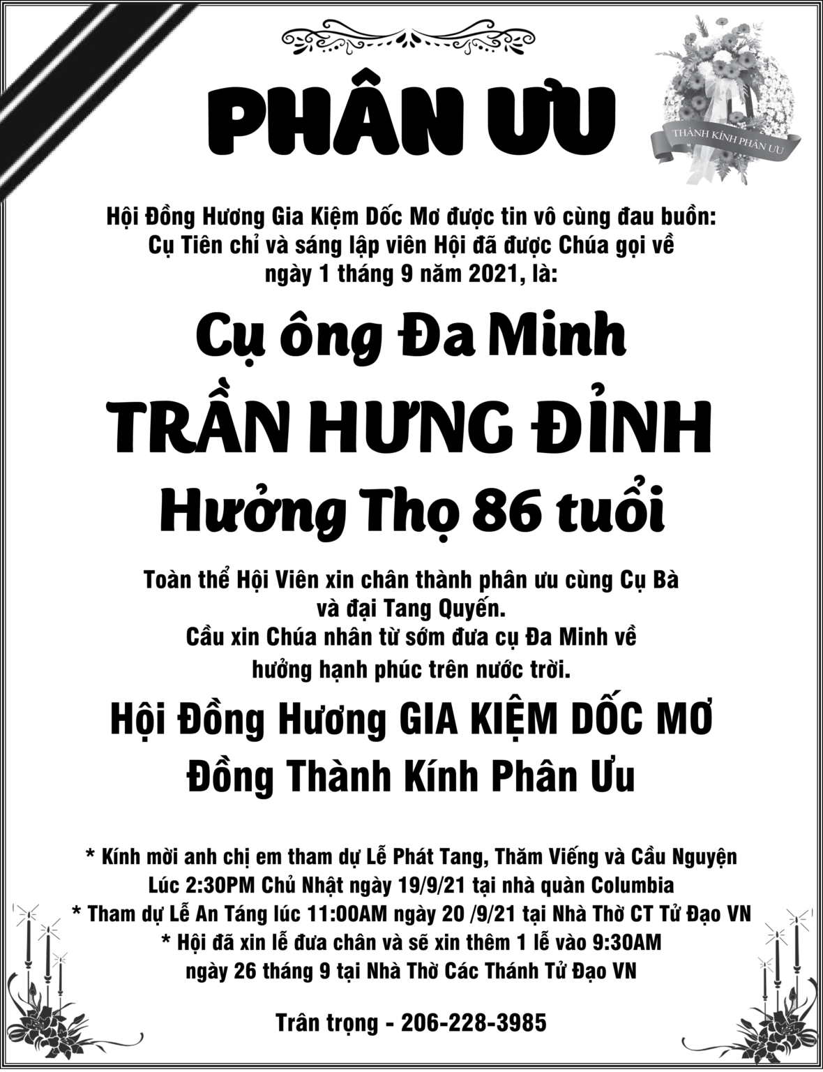 Phân Ưu Ông Trần Hưng Đỉnh NW Vietnamese News